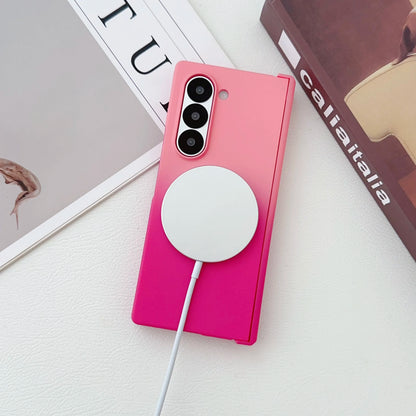Magnetic Magsafe Wireless Charging Case — Gradient Liquid Silicone Bumper for Samsung Galaxy Z Fold 3-7