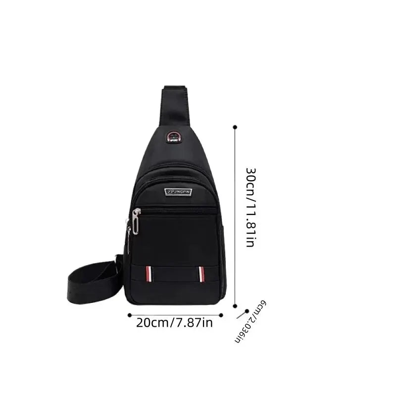 Men's CrossBorder Small Chest Shoulder Bag - Fashionable Polyester Travel Companion for Trendy Outdoor Leisure