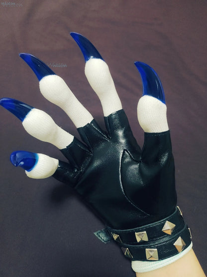 Kigurumi Furry Claw Gloves — Plush Fursuit Paws for Cosplay Unisex Handwear (Black/White/Multicolor)