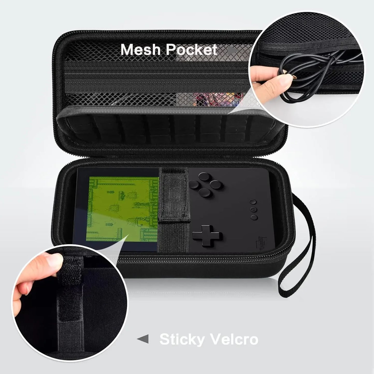 Hard Case for Analogue Pocket Handheld Console — Portable Mini Game Player Storage Bag for Game Cards