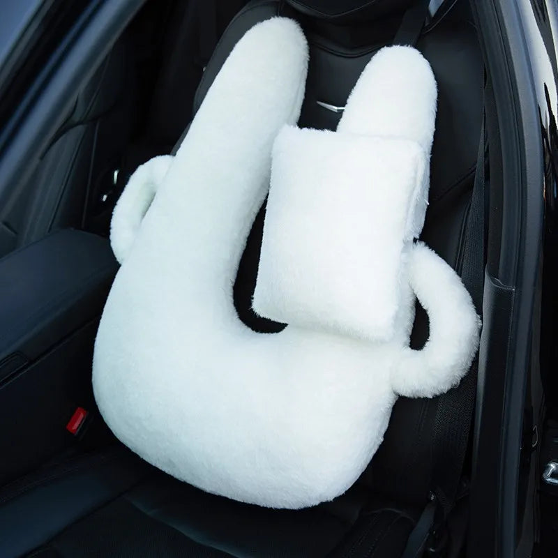 Children’s Cartoon Car Neck Pillow – Rear Seat Sleep Headrest & Seat Belt Shoulder Support