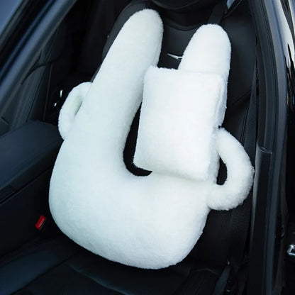 Children’s Cartoon Car Neck Pillow – Rear Seat Sleep Headrest & Seat Belt Shoulder Support