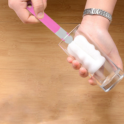 20/30cm Long Handle Bottle Cleaning Brush – Soft Sponge Cleaner for Water Bottles, Glass Cups & Vacuum Flasks Washing Tool