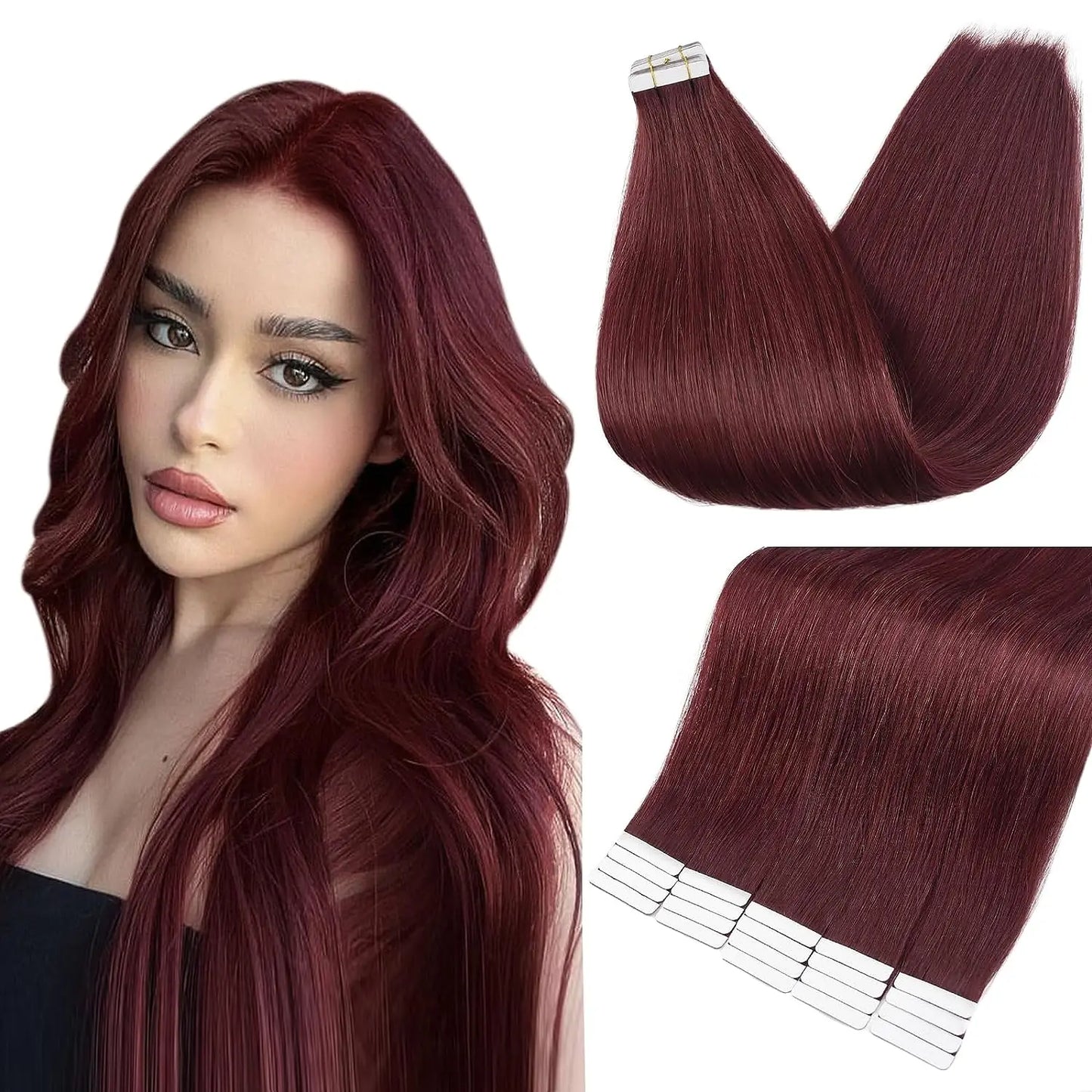 Full Shine Blonde Tape-In Hair Extensions – 100% Remy Human Hair, Double-Sided, Straight, Silky & Comfortable for Women