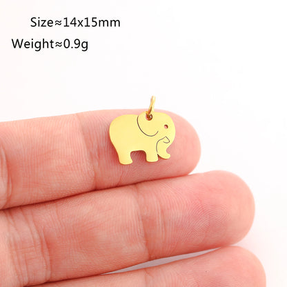 5PCS Animal Claw Charms Set – Stainless Steel Cat, Elephant, Hummingbird & Yoga DIY Pendants for Necklaces & Earrings