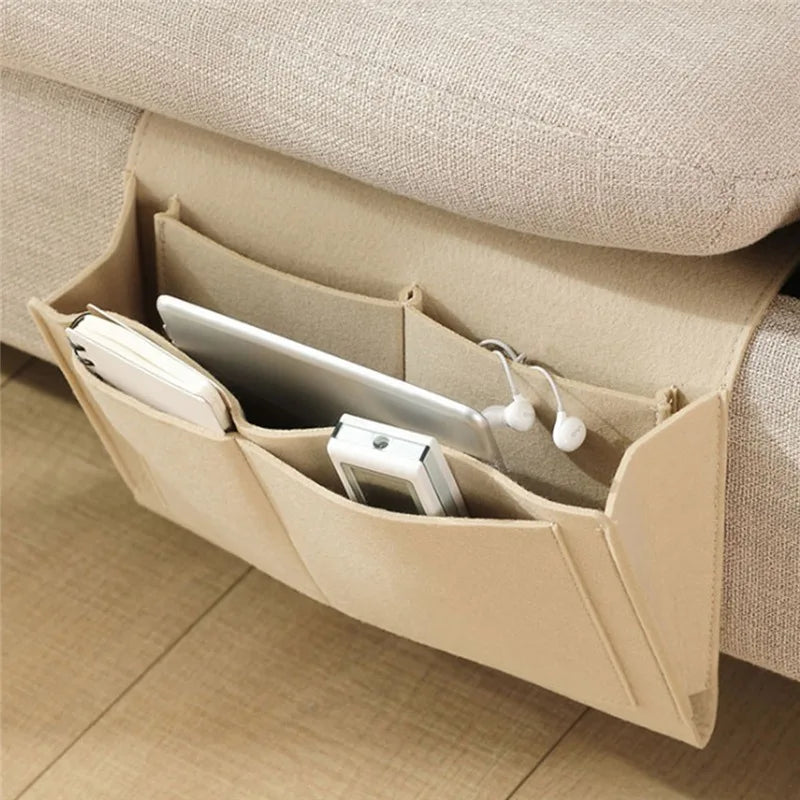 Felt Bedside Storage Organizer - Couch and Bed Caddy with Pockets for TV Remote Control and More