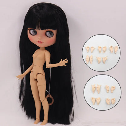 ICY DBS Blyth Doll – 1/6 Joint Body BJD Anime Girl with Tan Skin, Matte Face & Pouting Mouth OOAK OB24