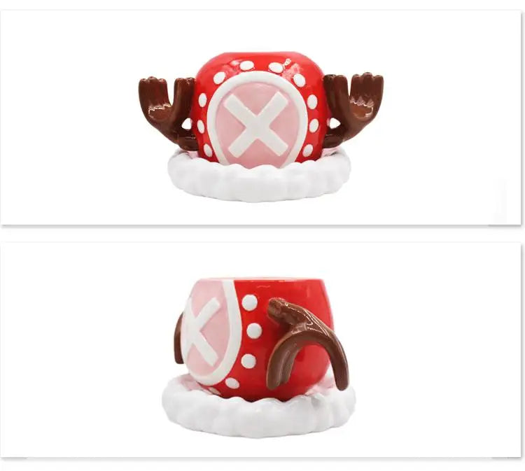 One Piece Anime Ceramic Mug — Chopper, D. Law & Three Brothers Hat Coffee Cup Christmas Gift
