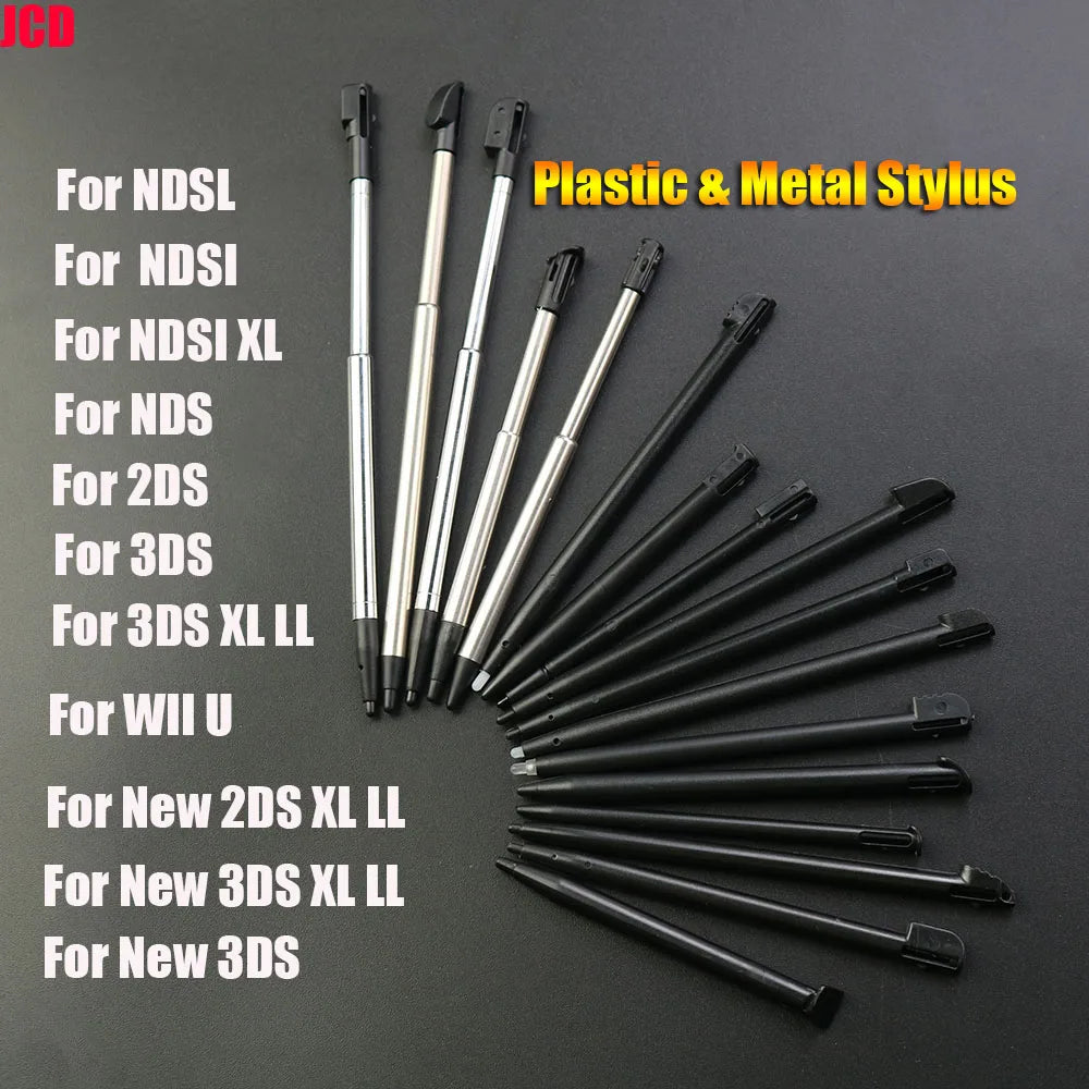Black Plastic & Metal Telescopic Stylus Pen – Touch Screen Stylus for 2DS, 3DS, New 2DS LL/XL, New 3DS XL/LL, NDSL, NDSi, NDS & Wii