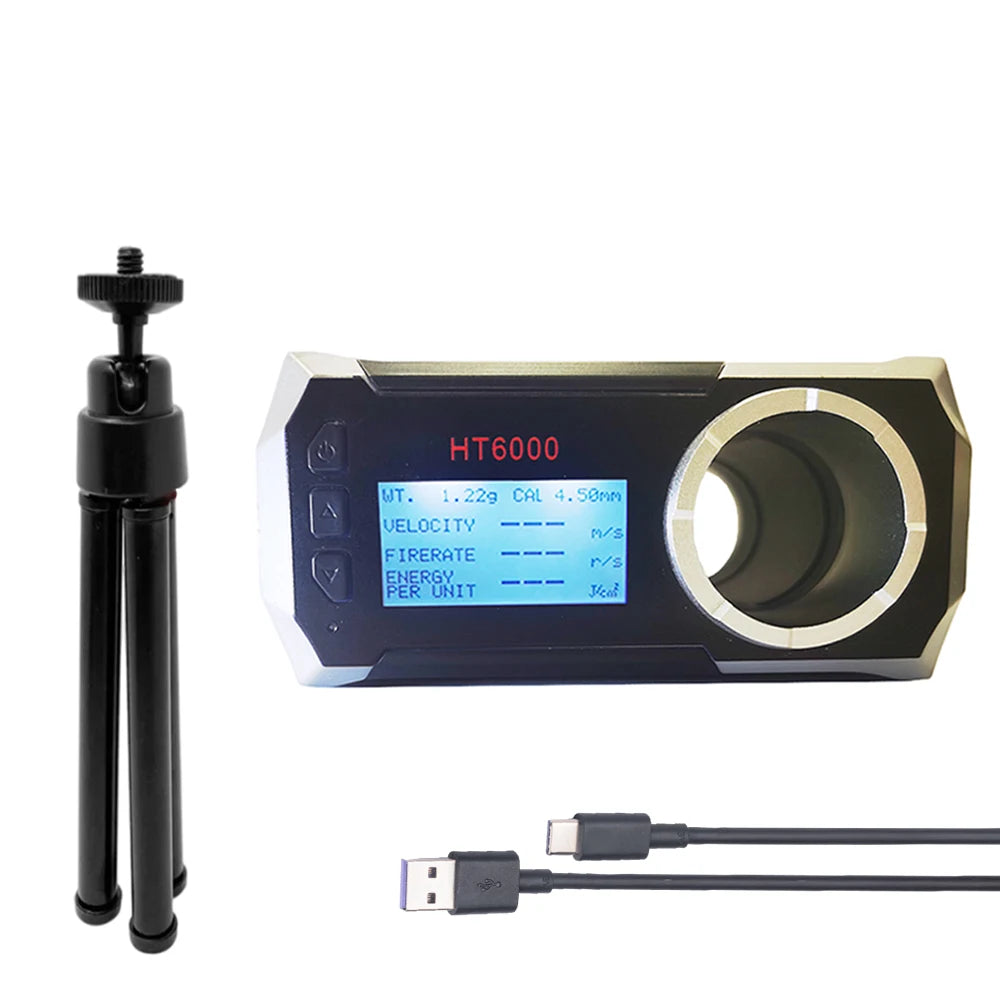 LCD Screen Bullet Firing Speed Chronograph HT6000 – Shooting Velometer for Air Gun, Paintball Gun, and Smart Speed Tester with APP