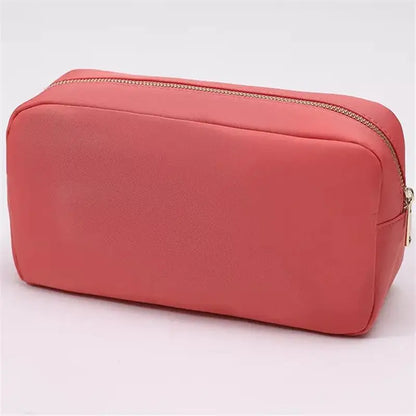 Multi-Color Nylon Cosmetic Bag - Large Zipper Makeup Pouch & Toiletry Organizer for Women and Girls