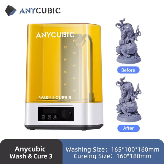 ANYCUBIC Wash & Cure Machine – 3-4L Large Volume for LCD/DLP Resin 3D Printers, Compatible with Photon Mono 2