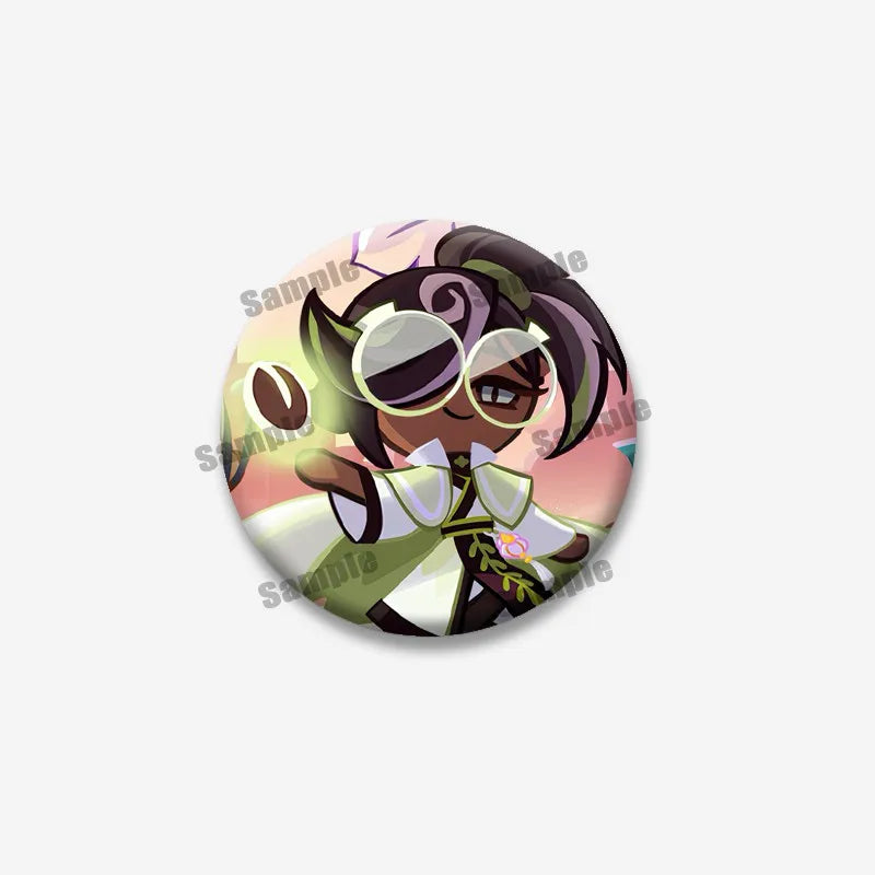 Cookie Run Kingdom Meringue & Jellyfish Enamel Badge – Round Brooch for Backpack, Jewelry Pin & Party Gift