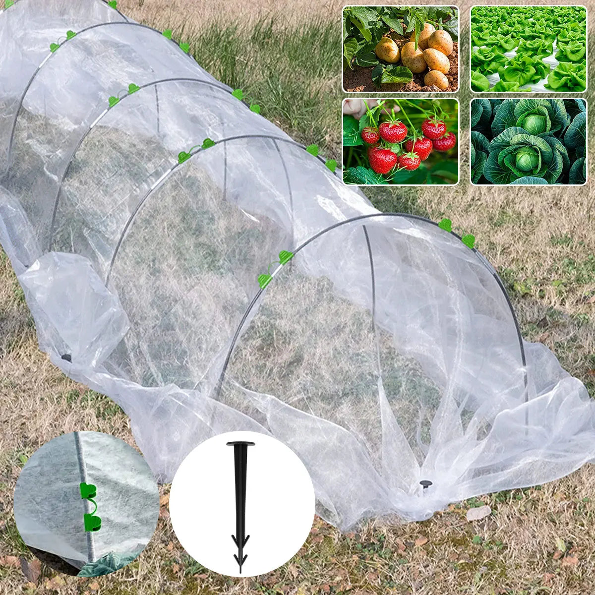 Reusable Greenhouse Plant Hoops Set - Fiberglass Grow Tunnel Support for Vegetable Garden and Seedling Arch Shed Bracket (Hot Sale)