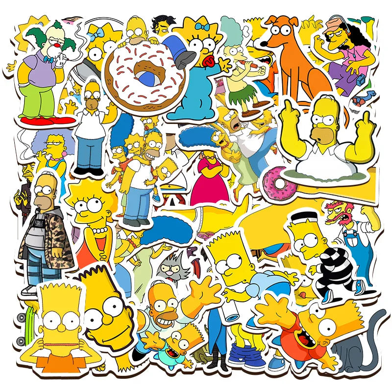 Cartoon Waterproof Stickers – 50/100-Piece Decorative Graffiti Decals for Luggage, Skateboards & Laptops