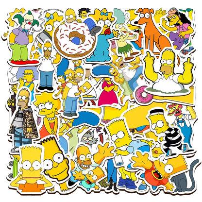 Cartoon Waterproof Stickers – 50/100-Piece Decorative Graffiti Decals for Luggage, Skateboards & Laptops