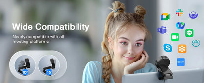 EMEET 4K Webcam with Microphone – 1080P 60FPS USB Mini Camera for Desktop & Laptop