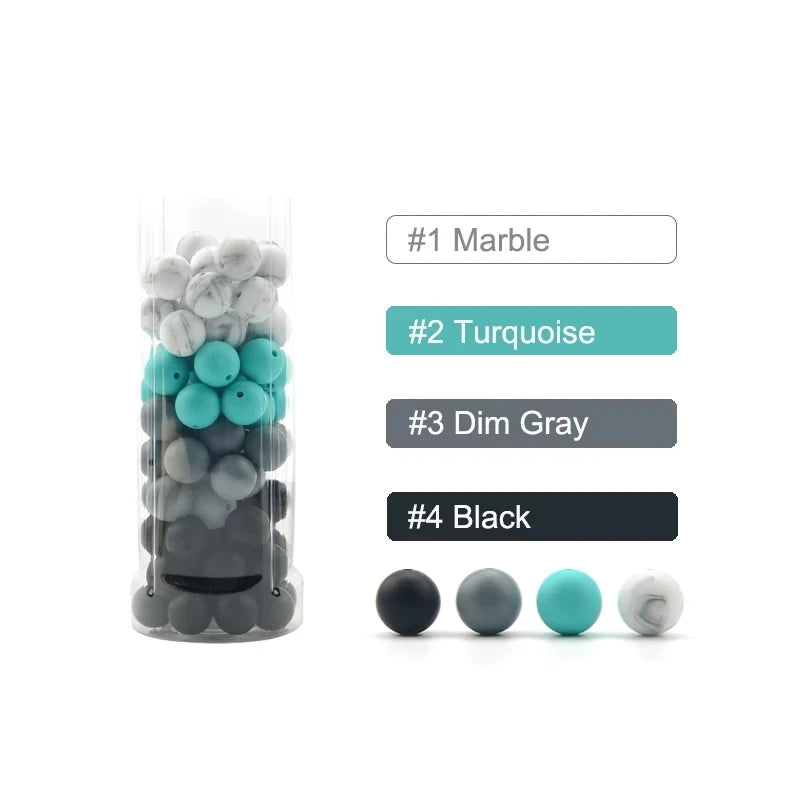 LOFCA Silicone Round Beads 20pcs - 9/12/15mm DIY Jewelry Making Beads for Bracelets, Keychains & Necklaces