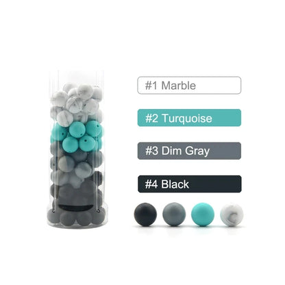 LOFCA Silicone Round Beads 20pcs - 9/12/15mm DIY Jewelry Making Beads for Bracelets, Keychains & Necklaces