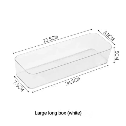 Unlimited Desk & Drawer Organizer Set – Clear Plastic Storage Boxes for Bathroom, Makeup & Kitchen