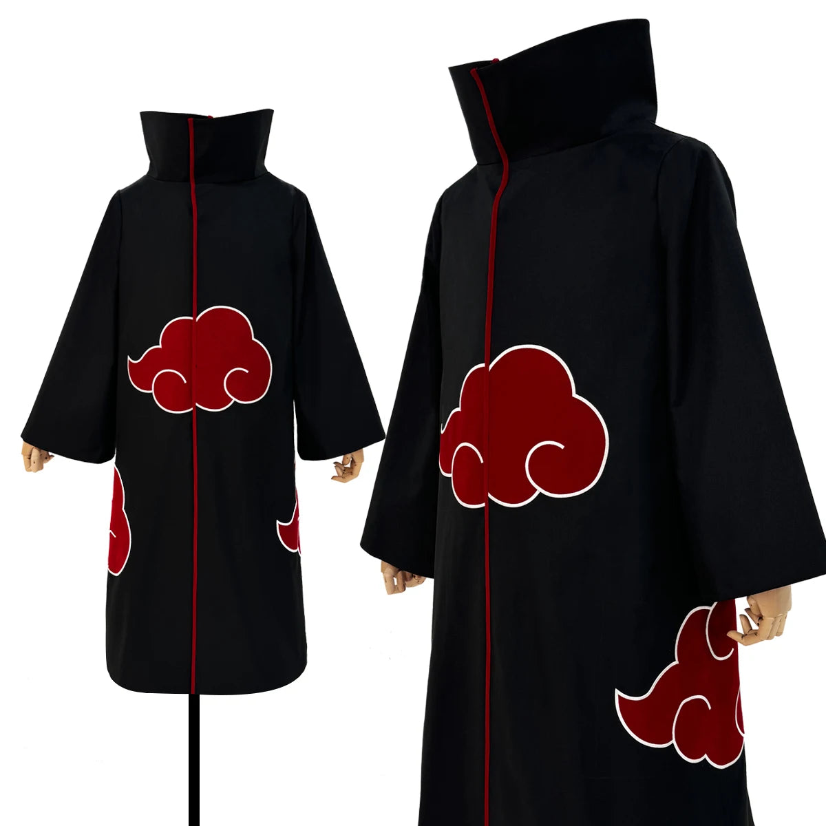 HOLOUN Anime Uchiha Itachi & Sasuke Cosplay Cloak – Embroidered Hawk Team Akatsuki Costume for Christmas