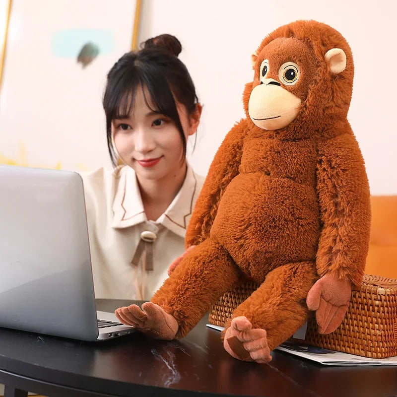 Cartoon Gorilla Plush Toy - Soft Stuffed Monkey Doll Backpack Charm Room Decor & Kids Gift
