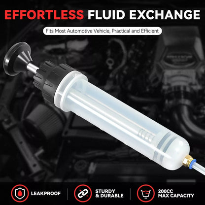 200cc/500cc Fuel Transfer Syringe Pump - Manual Oil & Brake Fluid Extractor