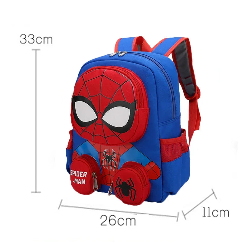 Spiderman 3D Cartoon Backpack - Super Heroes School Bag for Kids - Kindergarten Travel Bag Gift