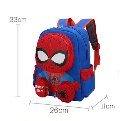Spiderman 3D Cartoon Backpack - Super Heroes School Bag for Kids - Kindergarten Travel Bag Gift
