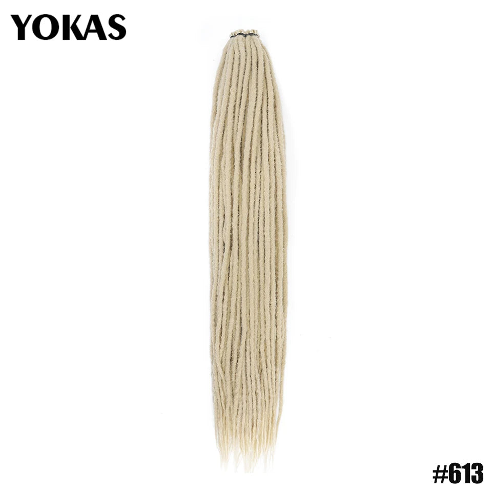 YOKAS Handmade Dreadlock Extensions - Synthetic Crochet Braided Hair 24 36 Inch Long Faux Locs for Women