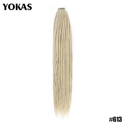 YOKAS Handmade Dreadlock Extensions - Synthetic Crochet Braided Hair 24 36 Inch Long Faux Locs for Women