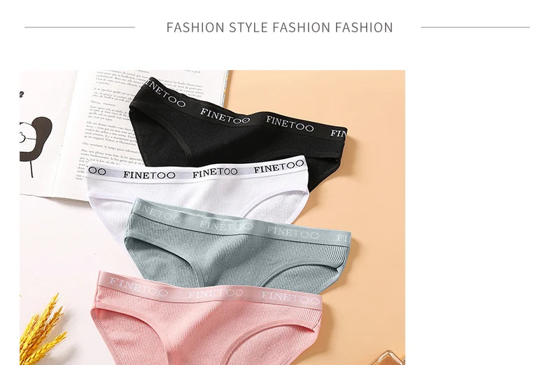 5-Pack Women’s Cotton Panties – Sexy Comfort Briefs with Letter Print & Waistband (M-XXL)
