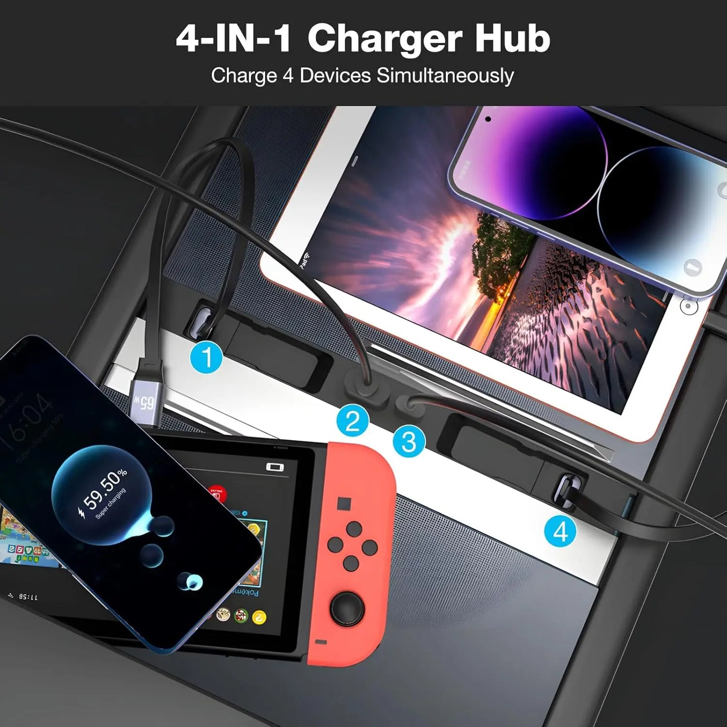 Tesla Model Y 2025 Retractable Center Console USB Hub – Fast Charging Dock for Model 3 & Highland Phones