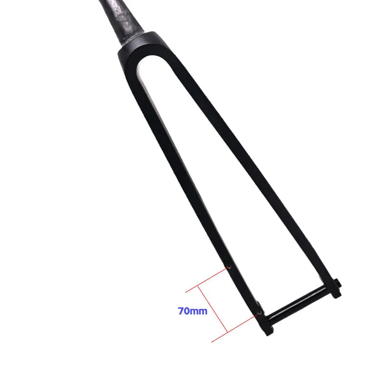 Full Carbon Bike Fork - Internal Cable Routing Thru-Axle Rigid Fork with Reinforced Carbon Fiber Construction