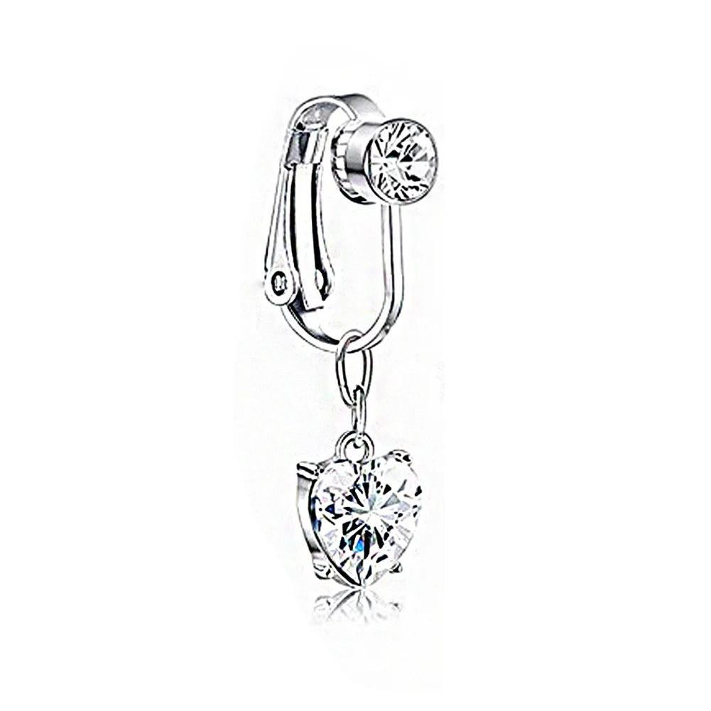 Faux Snake Belly Ring – Fake Clip-On Umbilical Navel Piercing, Belly Button & Cartilage Body Jewelry