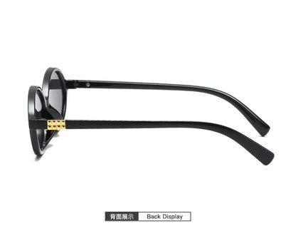 Women's Oval Sunglasses – Retro Small Frame UV400 Clear Lens Fashion Eyewear