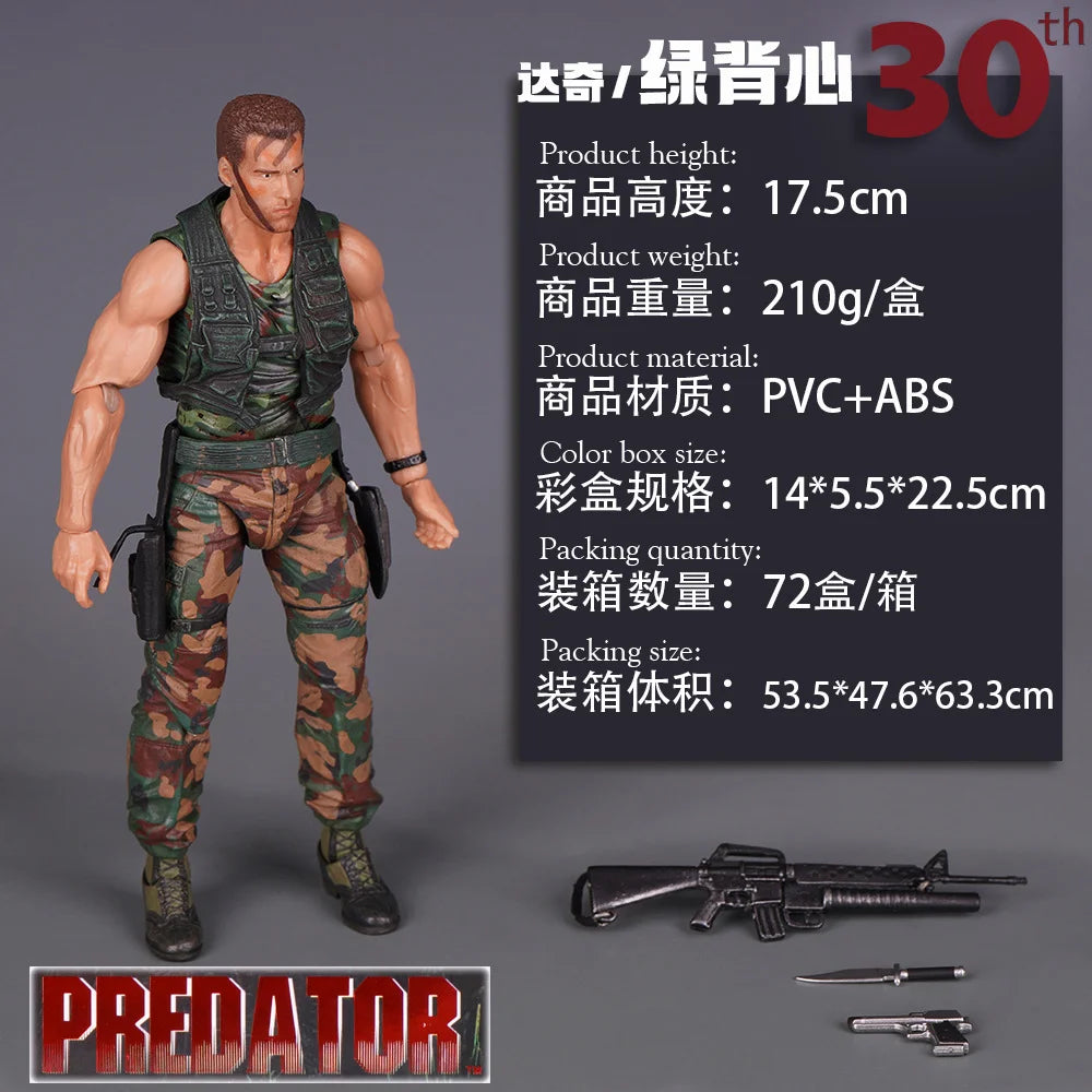 2026 NECA Predator Jungle Extraction Dutch Action Figure – Arnold Schwarzenegger Collectible Statue Model Desktop Decoration Toy Gift