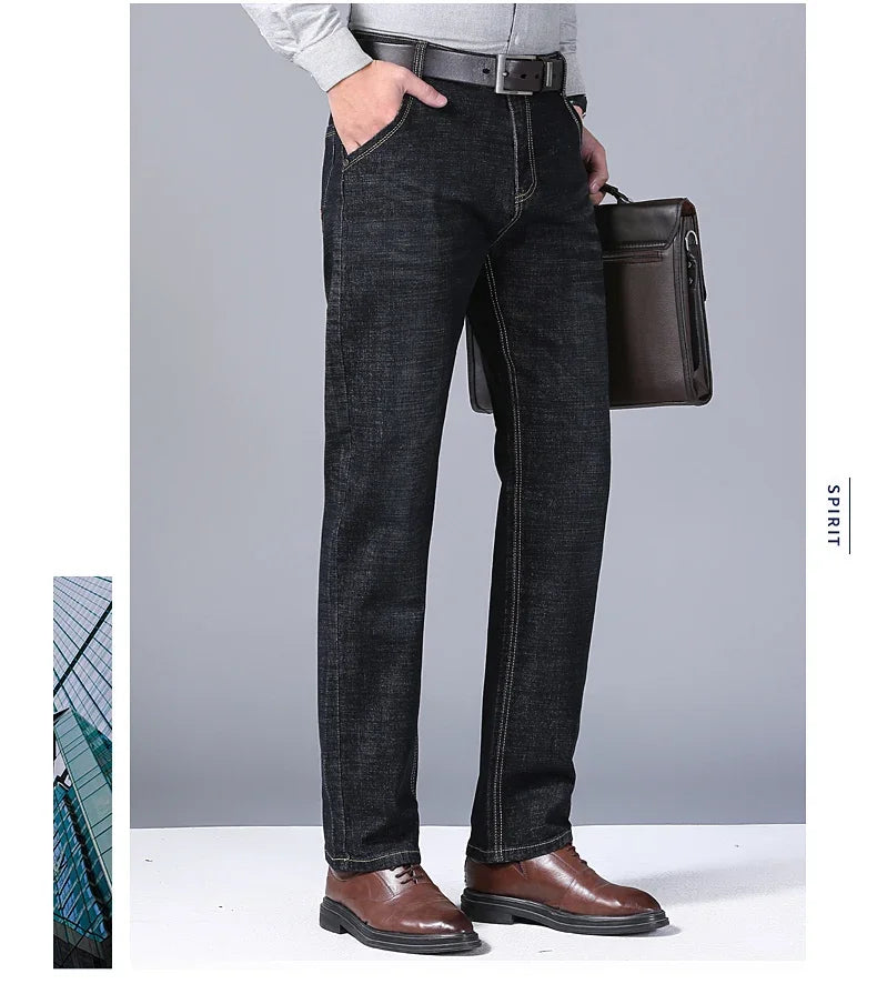 Men's Slim Fit Business Casual Denim Trousers – Comfortable Stretch Pants, Light Luxury Fashion for Men