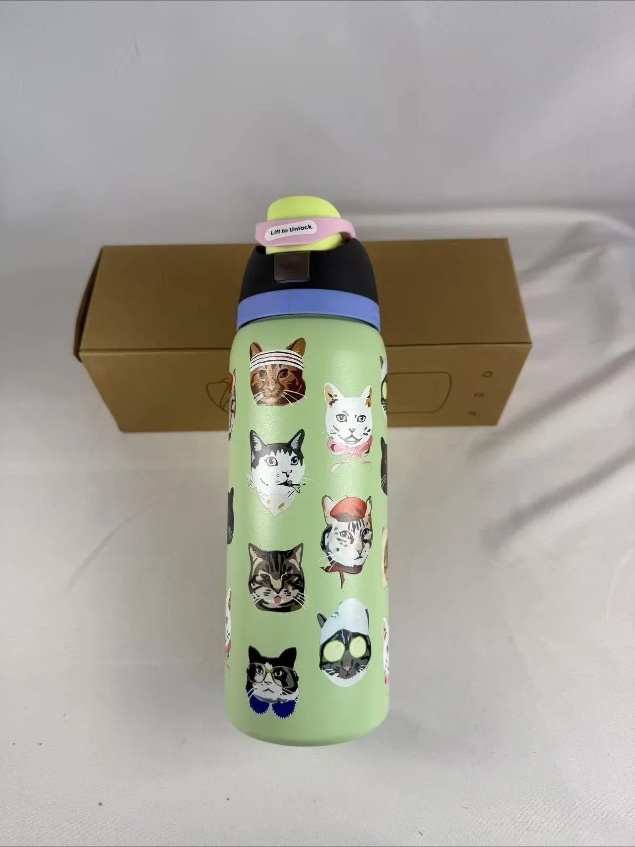 32oz & 24oz One-Touch Pop-Up Sports Water Bottle — Vacuum Insulated Tumbler with Straw & Spout, Leakproof for Outdoor and Gym Use