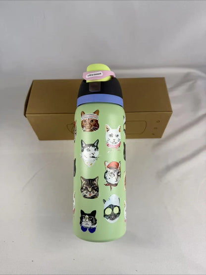 32oz & 24oz One-Touch Pop-Up Sports Water Bottle — Vacuum Insulated Tumbler with Straw & Spout, Leakproof for Outdoor and Gym Use