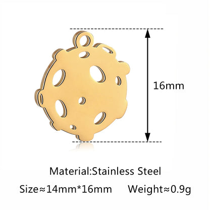 5-Piece Stainless Steel Charm Set - Magic Cube, Cross, Space Rocket, Boxing Glove, and Dinosaur DIY Jewelry Pendants
