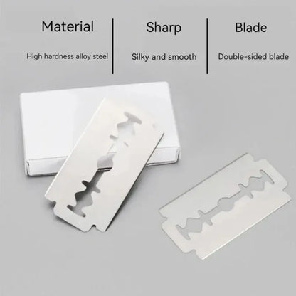10PCS Stainless Steel Razor Blades – Compact Portable Scraper Cleaning Heads for Bald Men, Home Use, Rust-Resistant