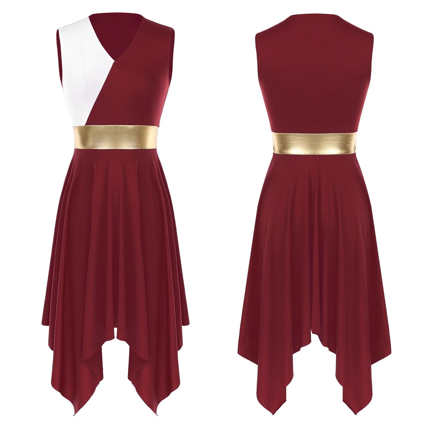 Women's Praise Dance Dress - Modern Liturgical Church Choir Costume with Irregular Hem for Ballet & Contemporary Dance