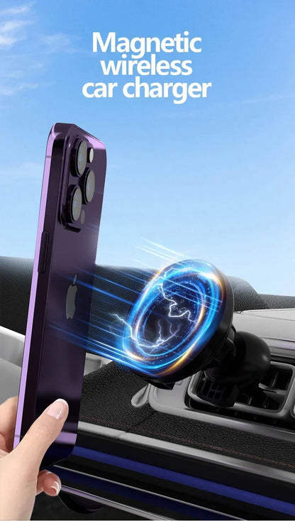 30W Magnetic Wireless Car Charger Stand – Fast Air Vent Mount for iPhone 15/14/13/12 Pro Max/Mini