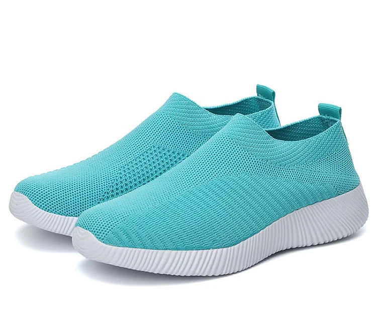 Women’s Slip-On Sock Sneakers – Breathable Flat Casual Vulcanized Sports Shoes Zapatillas