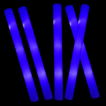 30 Pcs LED Foam Glow Sticks – White Light Flashing Cheer Batons for Wedding & Party Supplies, Glow in the Dark