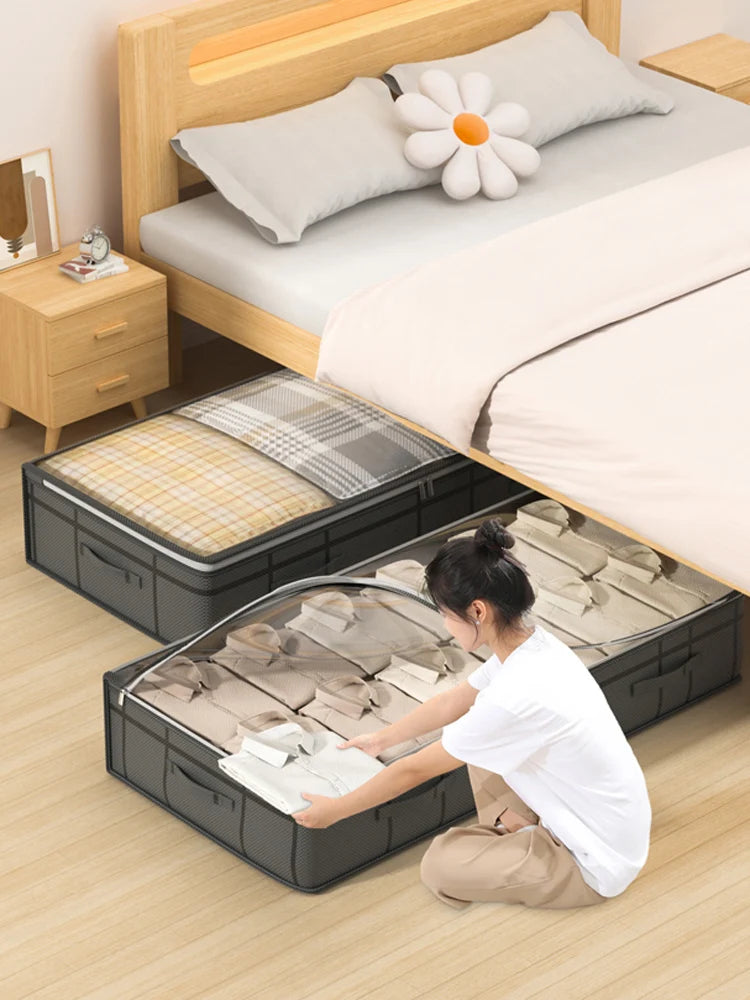 Large Foldable Under-Bed Clothes Storage Bag | Quilts and Doggy Bag Organizer for Bedroom and Dorm
