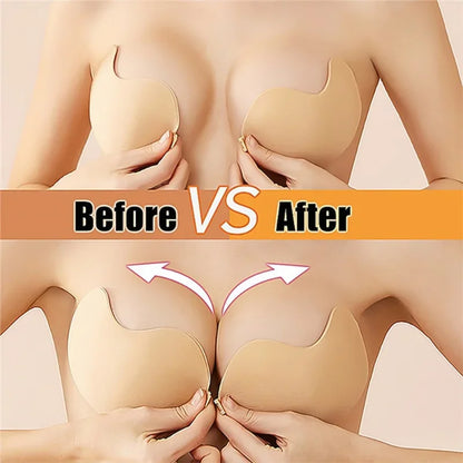Large Size Reusable Nipple Cover Stickers – Silicone Push-Up Bra Pads for A-D Cup Strapless Lingerie & Wedding Wear