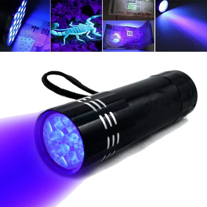 9/21LED UV Light 395nm Waterproof Flashlight – Portable Ultraviolet Torch for Nails, Black Light & Detection