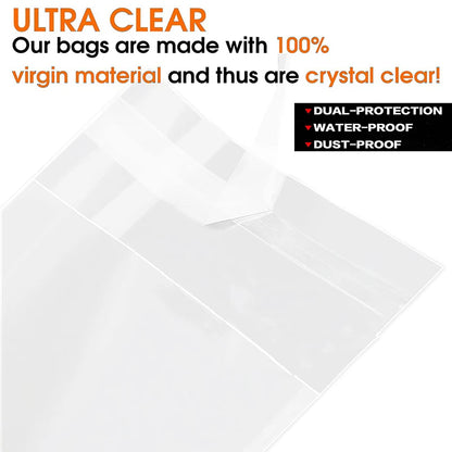 100pcs Resealable Protective Sleeves for Nintendo Switch Game Cases — Clear OPP Plastic Bags for NS Cartridges